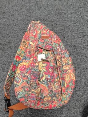 Colorful Floral Crossbody Sling Bag - Multi Floral Pattern